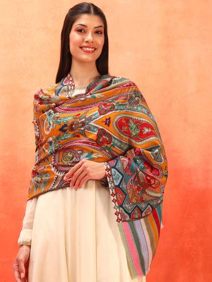 Pashmoda Ethnic
                        Motifs Embroidered Shawl