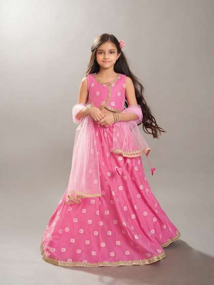 Bitiya by Bhama Girls
                    Floral Woven Design Ready to Wear Lehenga &
                    Blouse With Dupatta