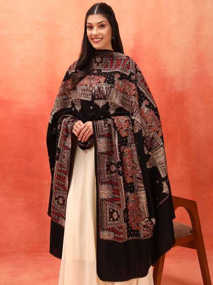 Pashmoda Paisley
                        Embroidered Woollen Shawl