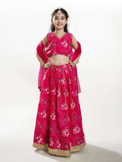 Bitiya by Bhama Girls
                    Ethnic Embroidered Ready to Wear Lehenga &
                    Blouse With Dupatta