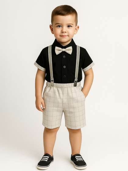 BAESD Boys Short
                      Sleeves Pure Cotton Shirt With Shorts