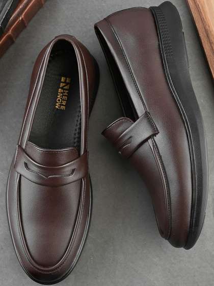 HERE&NOW Men
                          Black Synthetic Patent Formal Shoes