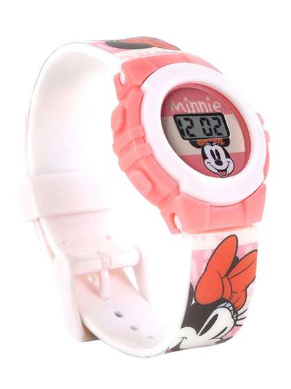 Disney Girls Dial &
                    Leather Straps Minnie Mouse Digital Automatic Watch
                    TKW0021