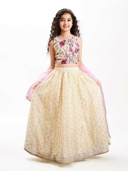 Bitiya by Bhama
                        Girls Embroidered Thread Work Ready to Wear
                        Lehenga & Blouse With Dupatta
