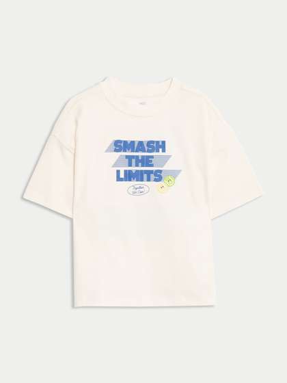 Marks & Spencer Boys
                    Graphic Printed Round Neck Pure Cotton Oversized
                    T-shirt