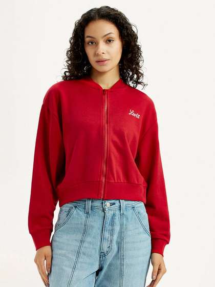 Levis Women's Brand
                        Logo Red Collar Neck Sweatshirt