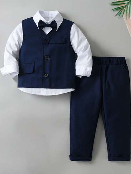 TOGEPI Boys Cotton Shirt
                    with Trousers Clothing Set