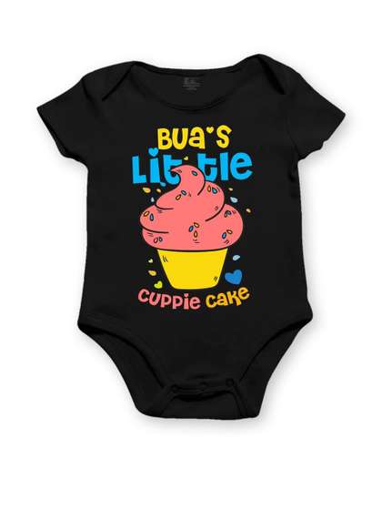 karmikh clothing &
                    lifestyle Kids Black Organic Cotton BuaCupcake
                    Printed Rompers