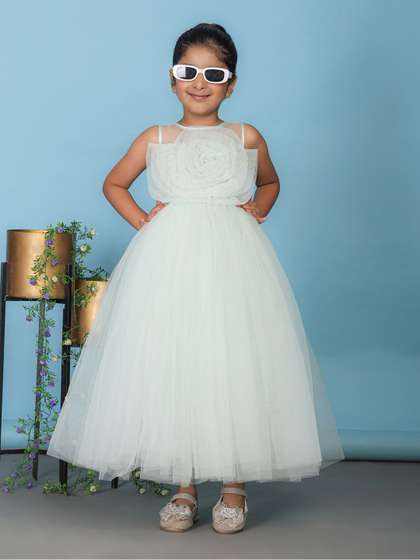 Toy Balloon kids Girls
                    Solid Applique Detail Fit & Flare Gown Dress