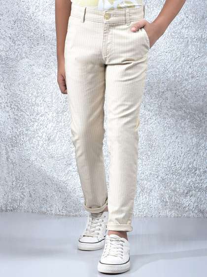 Crimsoune Club Boys
                    Striped Slim Fit Mid-Rise Chinos Trousers