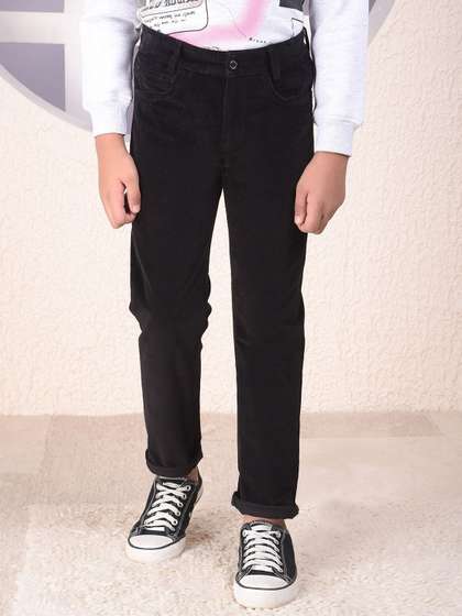 Crimsoune Club Boys Slim
                    Fit Mid-Rise Cotton Corduroy Flat-Front Chinos
                    Trousers