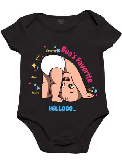 karmikh clothing &
                    lifestyle Kids Unisex Black Cotton Round Neck
                    Printed Bodysuit