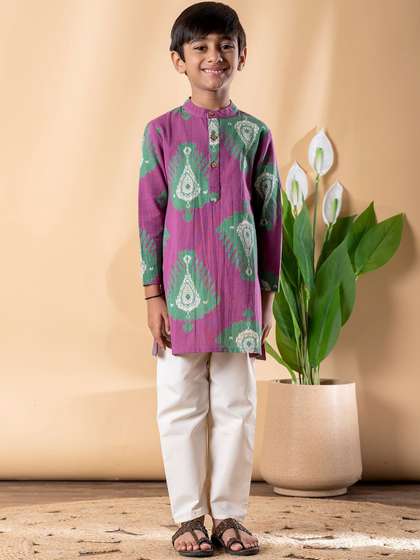 Readiprint Boys Ethnic
                    Motifs Printed Regular Pure Cotton Kurta with
                    Pyjamas