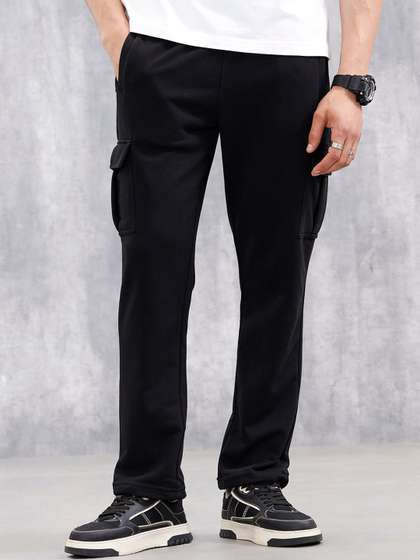 WROGN Men Straight
                        Fit Mid-Rise Cargo Joggers