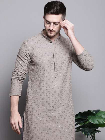 Jompers Floral
                        Embroidered Thread Work Sequinned Pure Cotton
                        Kurta