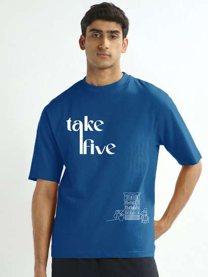 NOBERO Typography
                        Printed Drop-Shoulder Sleeves Pure Cotton
                        T-shirt