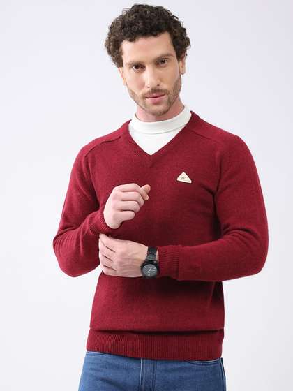 Monte Carlo Men
                        Solid Woollen V Neck Full Sleeve Pullover
