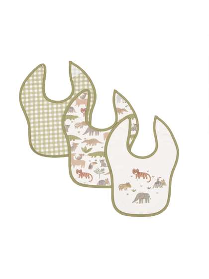 mothercare Infants Set
                    Of 3 Natural Printed Bibs