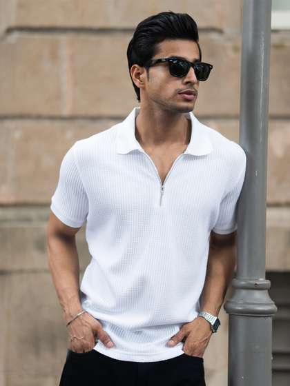Powerlook Men Polo
                          Collar T-shirt