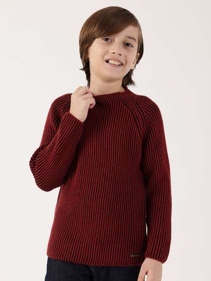 One Friday Boys Burgundy
                    Sweater Classic Round Neck Winter Knit