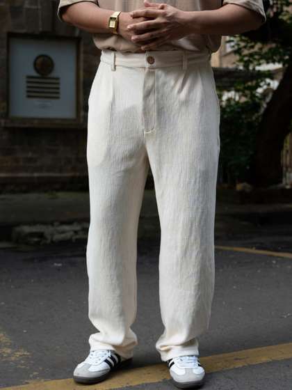 Powerlook Men
                          Mid-Rise Flat-Front Trousers
