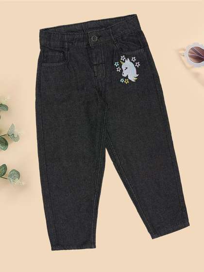 Pantaloons Junior Girls
                    Regular Fit Mid-Rise Embroidered Cotton Jeans