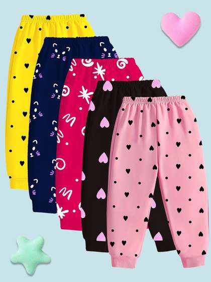 YK Girls Pack of 5
                    Regular Fit Cotton Track Pants