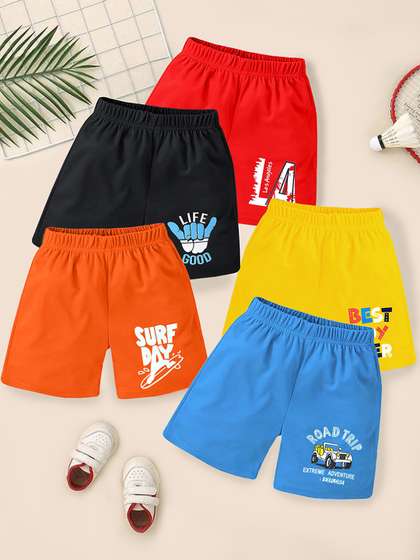 YK Boys Multicolor Pack
                    Of 5 Cotton Regular Fit Cotton Shorts