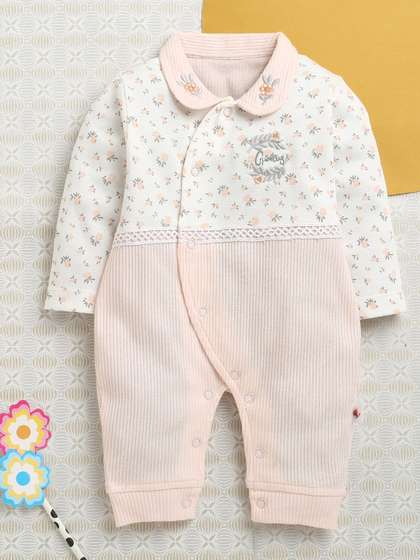 BUMZEE Girls Printed
                    Cotton Rompers