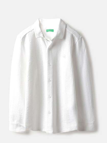 United Colors of
                    Benetton Boys Self Design Cotton Regular Fit Casual
                    Shirt