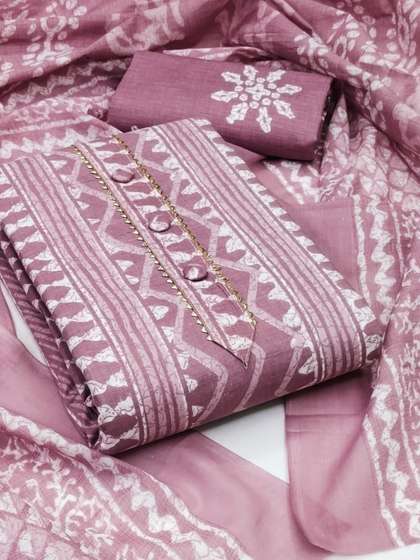 Moda Rapido Batik
                          Printed Cotton Salwar Suit Dress Material with
                          Matching Dupatta