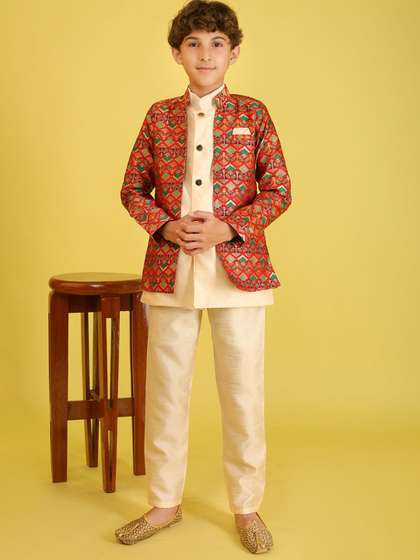 BAESD Boys Brocade
                        Sherwani, Jacket With Trouser Set