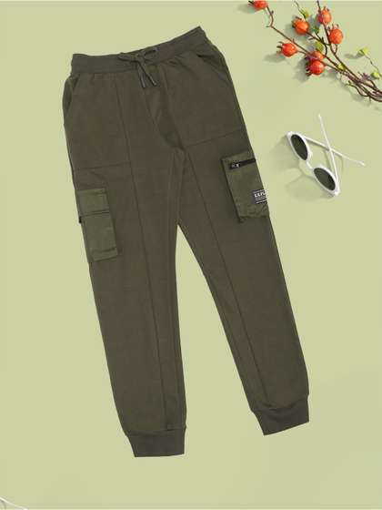 Pantaloons Junior Boys
                    Mid-Rise Pure Cotton Joggers Track Pants