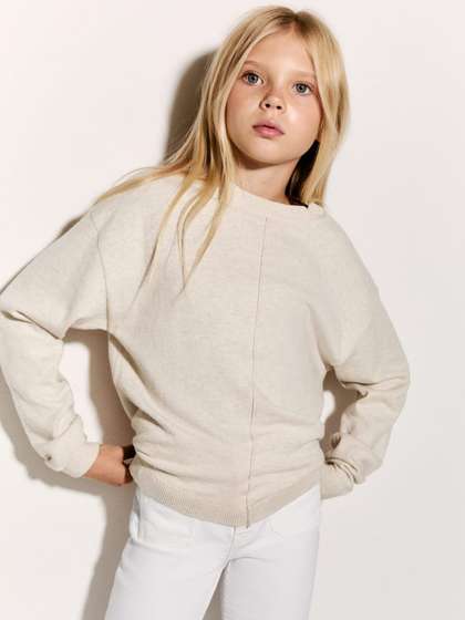 Mango Kids Girls Front
                    Seam Pure Cotton Pullover