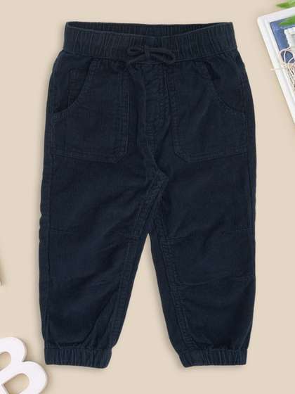Pantaloons Baby Boys
                    Pure Cotton Mid-Rise Corduroy Jogger Trousers