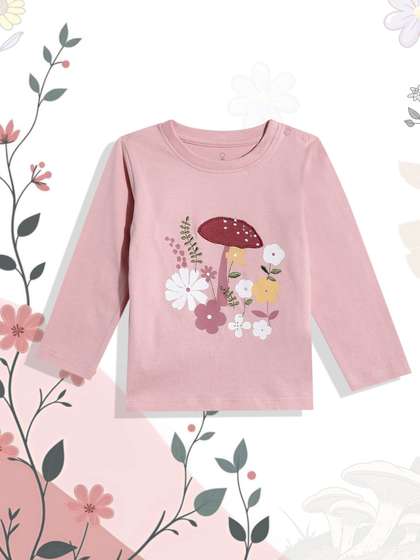 mothercare Infant Girls
                    Floral Printed Pure Cotton T-Shirt