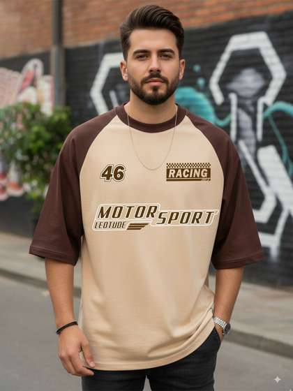Leotude Typography
                        Printed Round Neck Drop-Shoulder Sleeves
                        Oversized T-shirt