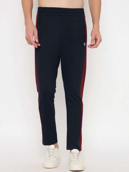 John Players Men
                        Colourblocked Mid Rise Track Pants