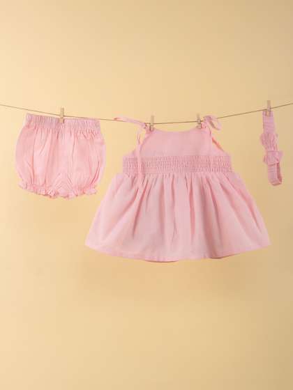 TWEENY MINI Infant
                      Girls Pure Cotton Summer Dress with Bloomer &
                      Headband