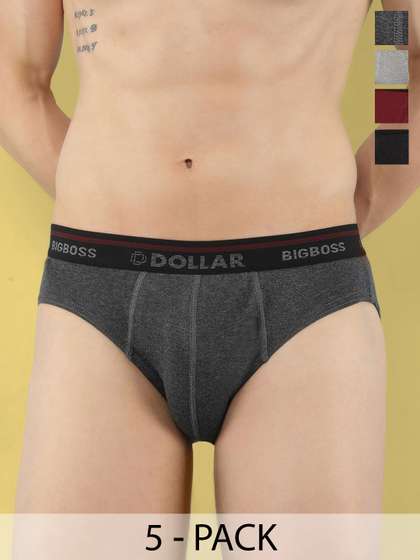Dollar Bigboss Pack
                        Of 5 Mid-Rise Anti Microbial Cotton Basic
                        Briefs