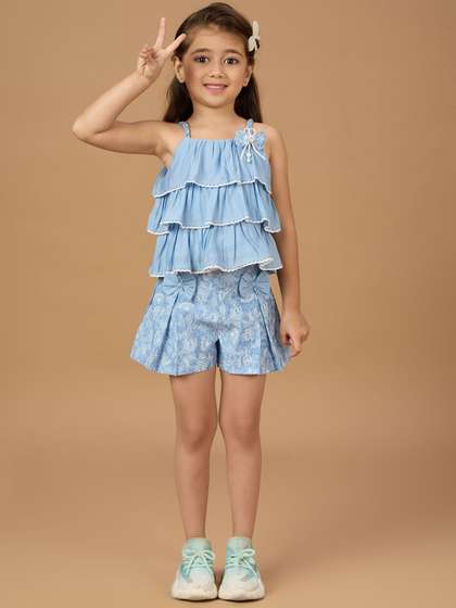 Macwin Girls
                        Shoulder Straps Sleeveless Top With Short
