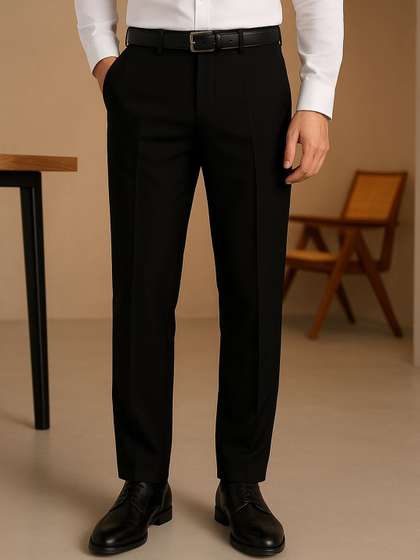 MANCREW Men Classic
                      Mid Rise Regular Fit Cotton Formal Trousers