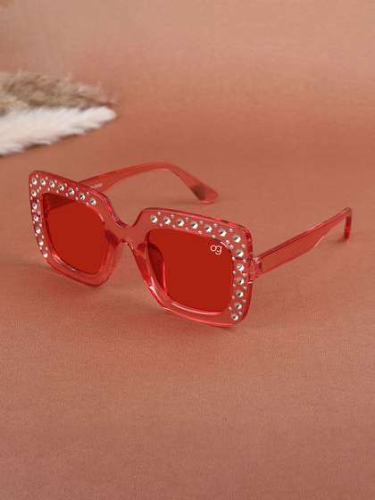Woggles Kids Red Lens
                    & Red Square Sunglasses With UV Protected Lens