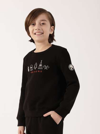 One Friday Boys Black
                      Cotton Blend Casual Wear Sweatshirt