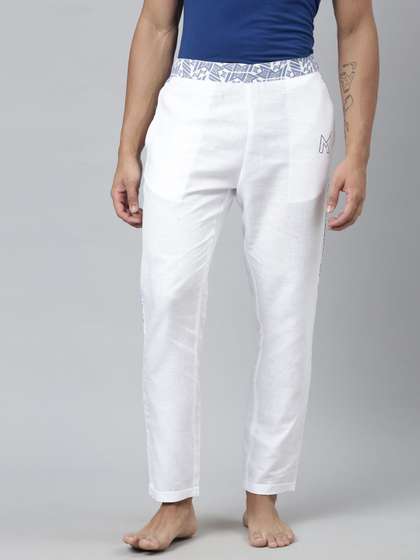 Ecentric Mumbai
                        Indians Official Men White Hemp Lounge Pant