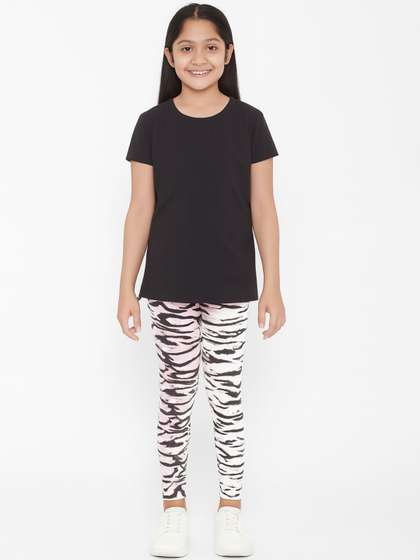 CHILINS Girls Abstract
                    Printed Ankle-Length Leggings
