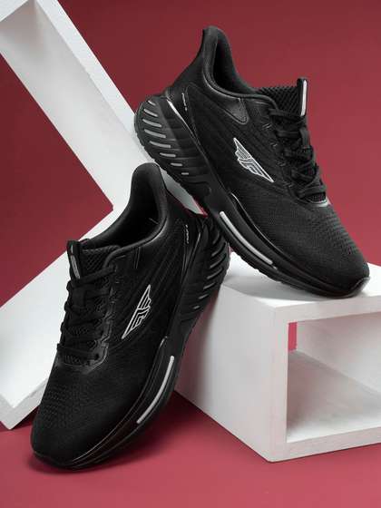 Red Tape Urban Kicks
                        Men Black Solid Textile Walking Casual Shoes