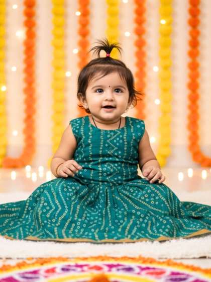 Sangria Girls Cotton
                      Bandhani Ready to Wear Lehenga Choli