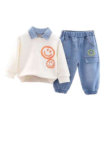 Bold N Elegant Boys
                      White Pure Cotton Solid Clothing Set