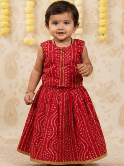 Sangria Girls Printed
                    Ready to Wear Lehenga & Choli
